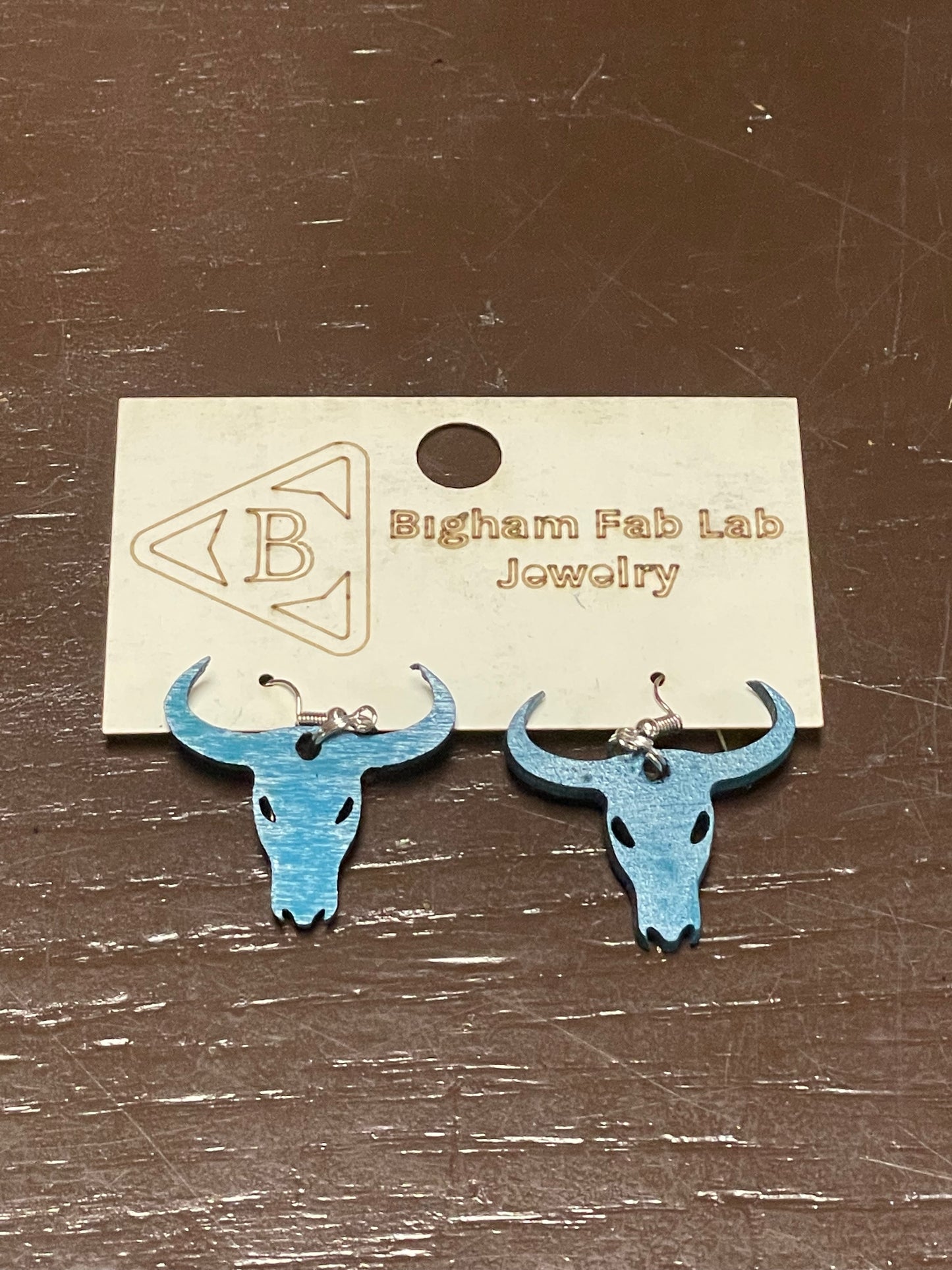 Laser Cut Steer Head Earrings