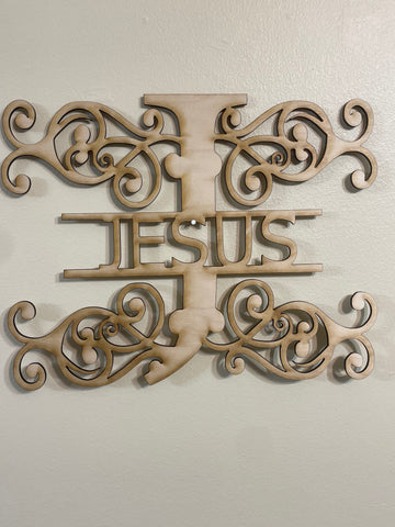 Jesus Wooden Monogram
