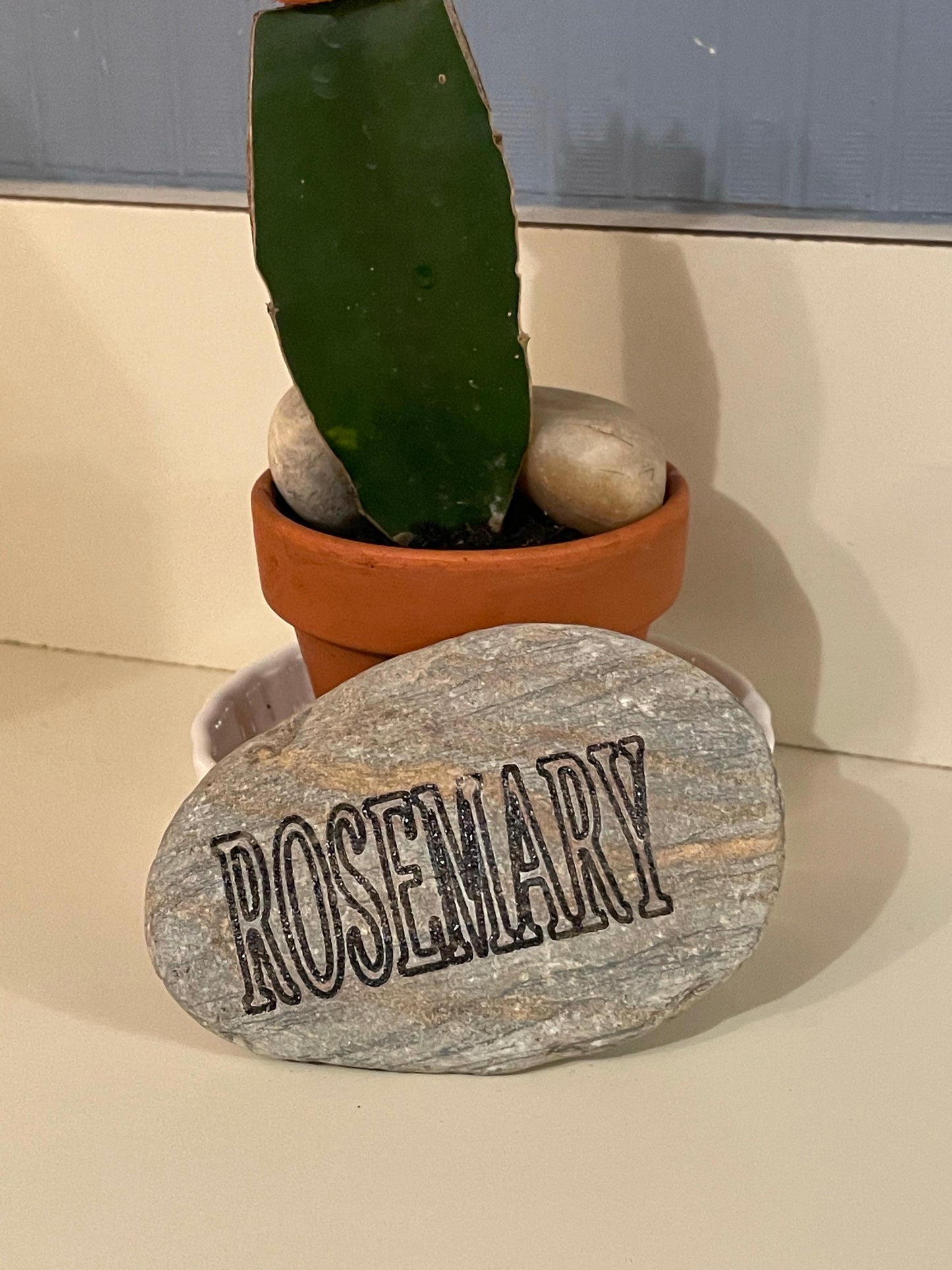 Laser Engraved Herb Rocks