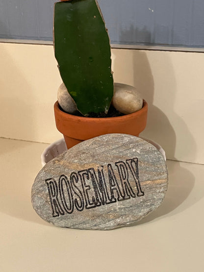 Laser Engraved Herb Rocks