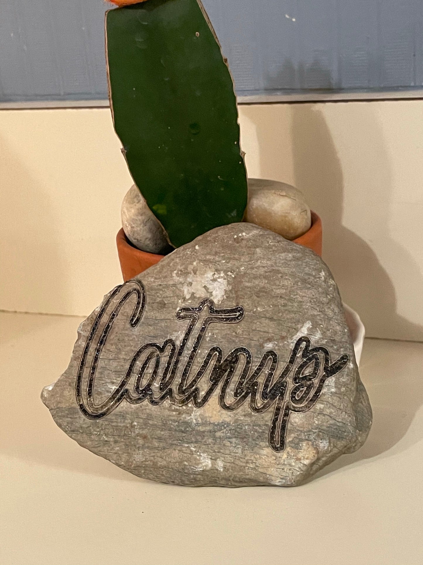 Laser Engraved Herb Rocks