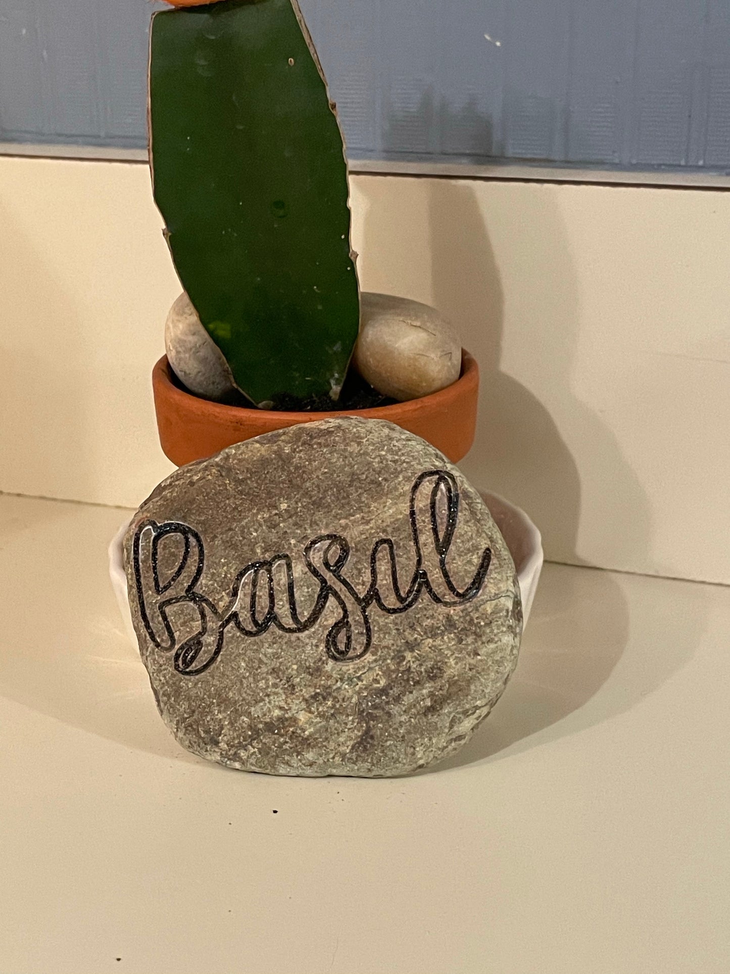 Laser Engraved Herb Rocks