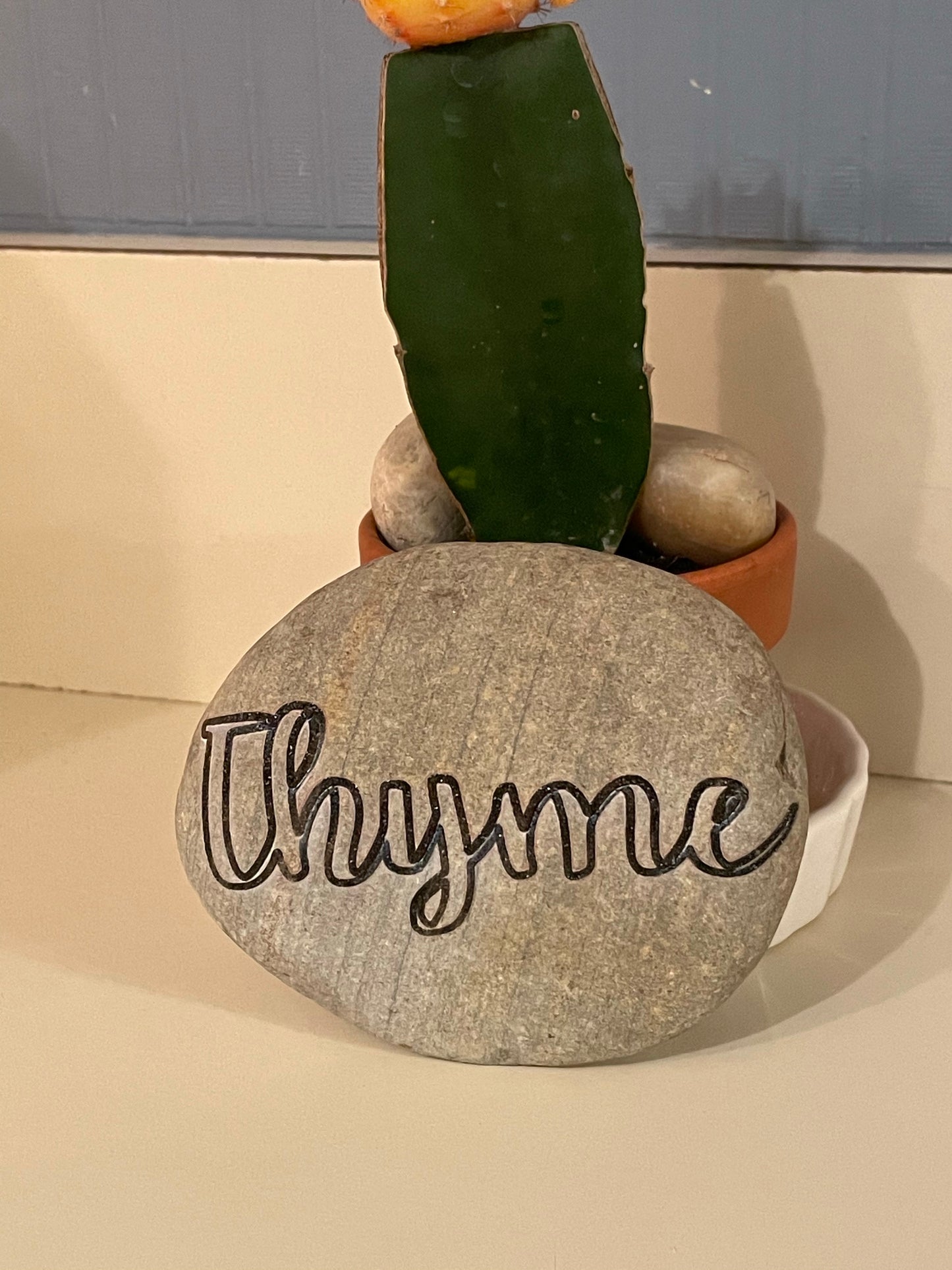 Laser Engraved Herb Rocks