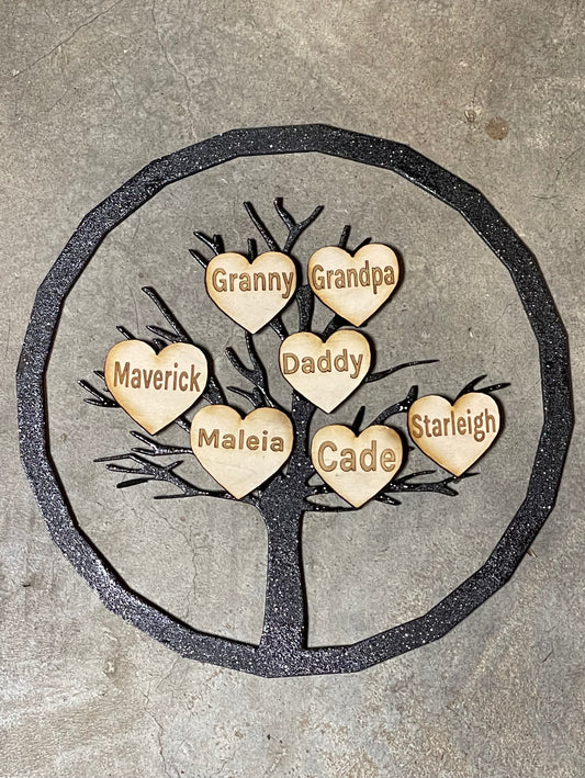 Wooden Heart Family Tree